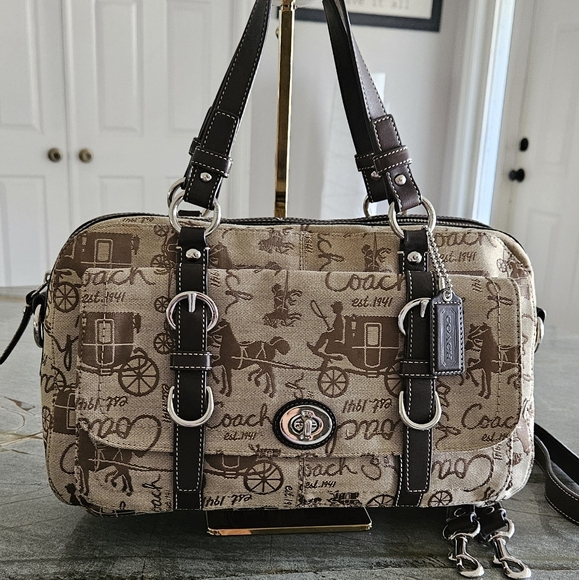 Coach Chelsea Horse & Carriage Tan and Brown Satchel 2009 - Picture 1 of 16